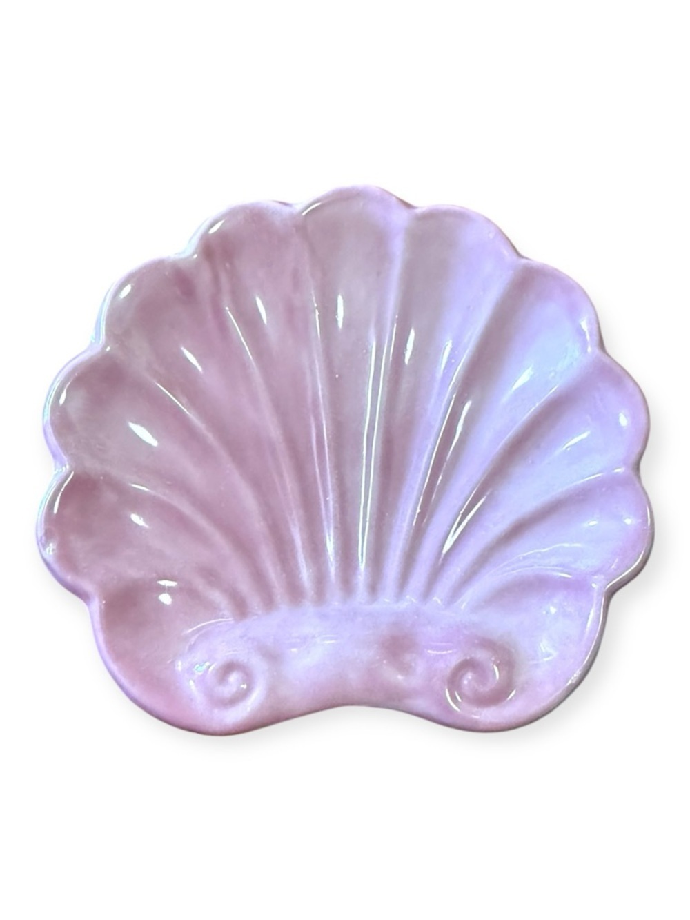 Pink Seashell-Shaped Vintage Trinket Tray or Soap Dish